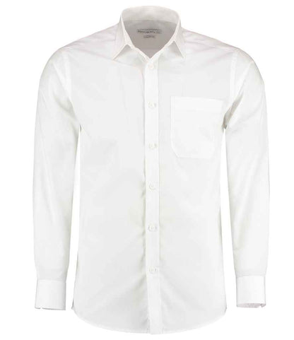 Kustom Kit Long Sleeve Tailored Poplin Shirt - FRONT