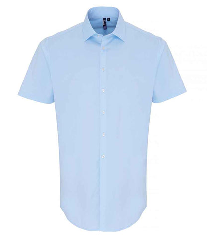 Premier Short Sleeve Stretch Fit Poplin Shirt - FRONT