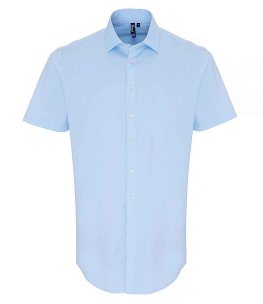 Premier Short Sleeve Stretch Fit Poplin Shirt - FRONT