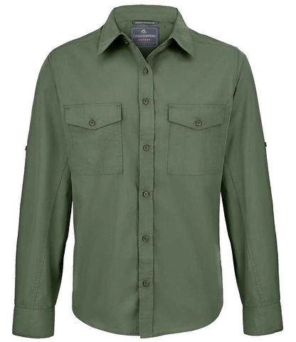 Craghoppers Expert Kiwi Long Sleeve Shirt - Dark Cedar Green (CR540) - front
