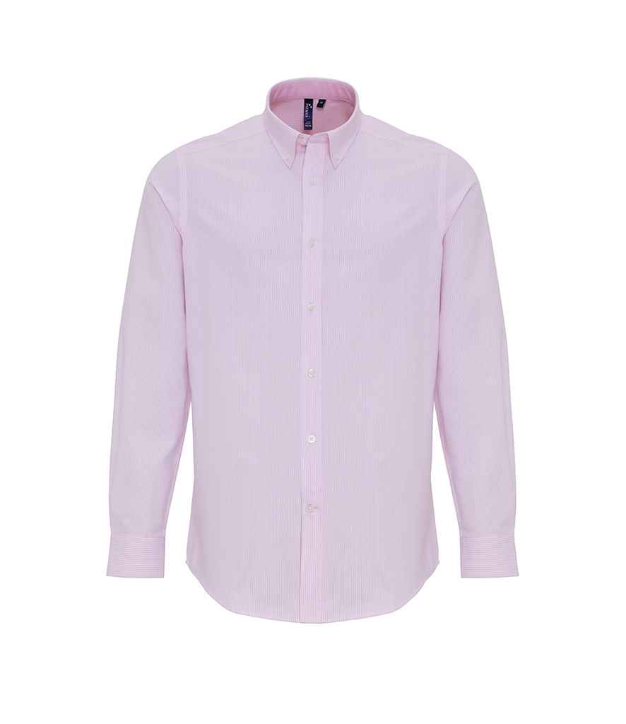Premier Long Sleeve Striped Oxford Shirt - FRONT