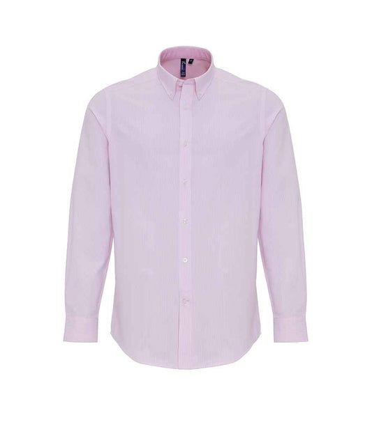 Premier Long Sleeve Striped Oxford Shirt - FRONT