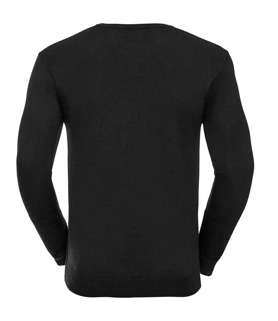 Russell Collection Cotton Acrylic V Neck Sweater - Black (710M)