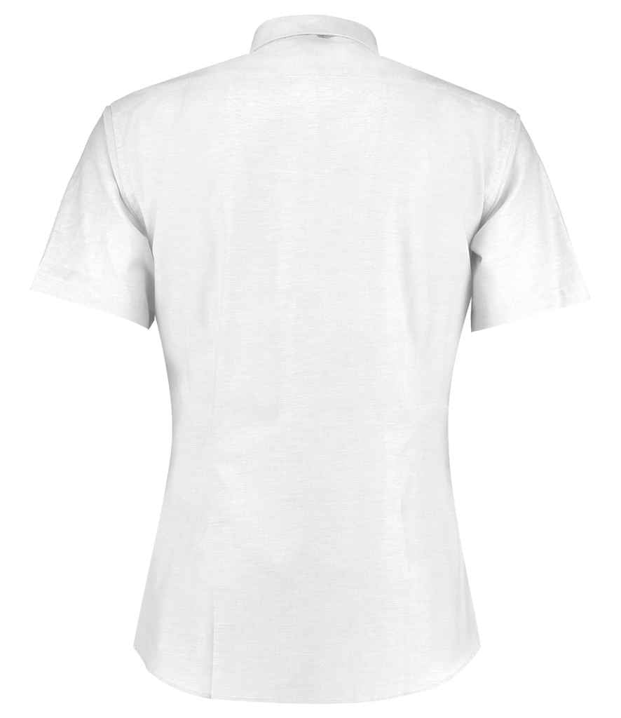 Kustom Kit Short Sleeve Slim Fit Oxford Shirt - BACK