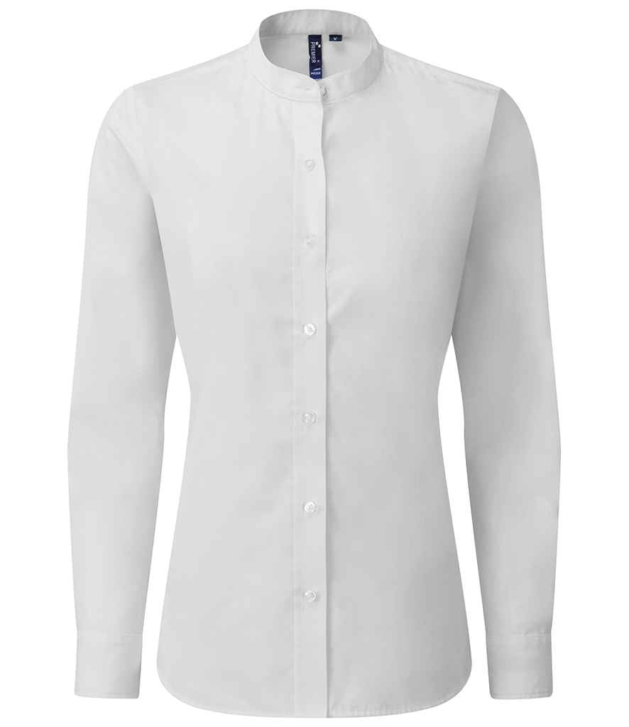 Premier Ladies Banded Collar Grandad Shirt - FRONT