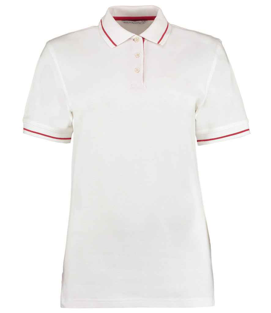 Kustom Kit Ladies St Mellion Tipped Cotton Piqué Polo Shirt - FRONT