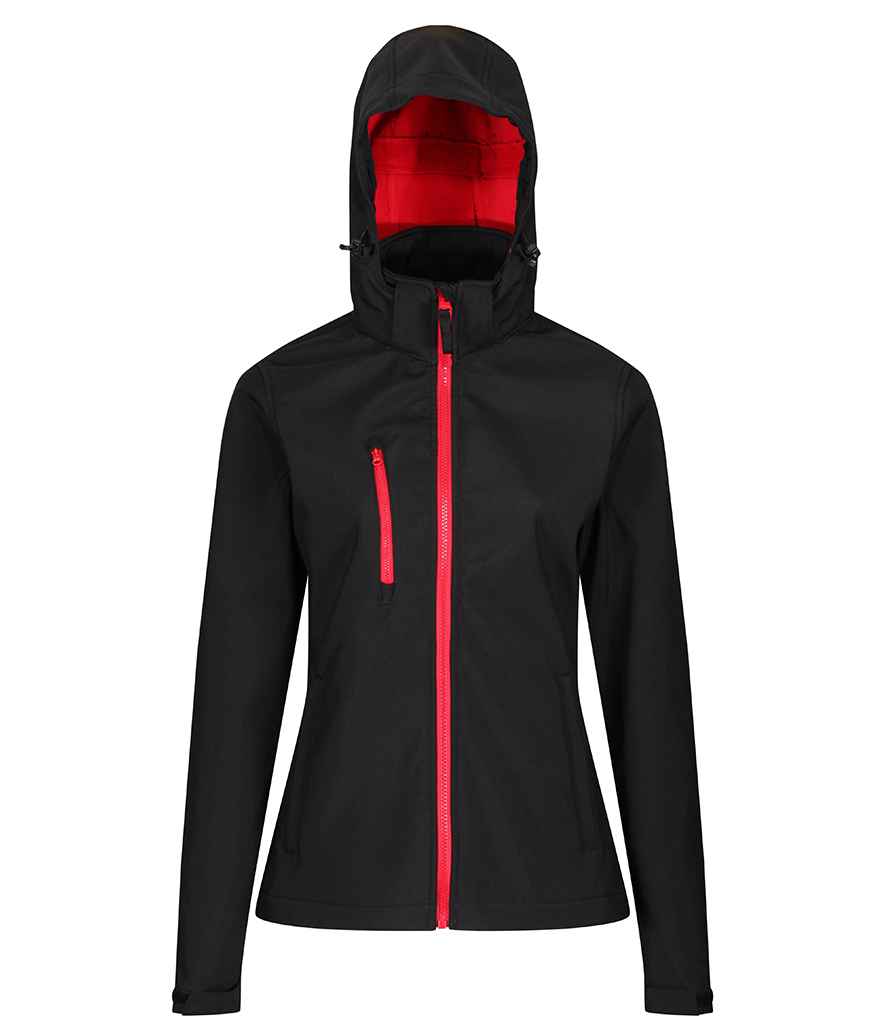 Regatta Ladies Venturer Three Layer Hooded Soft Shell Jacket - FRONT