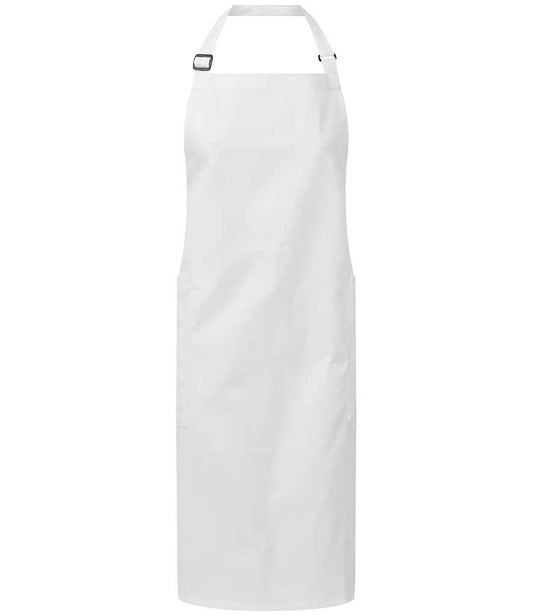 Premier Recycled Polyester and Fairtrade Organic Cotton Bib Apron - FRONT