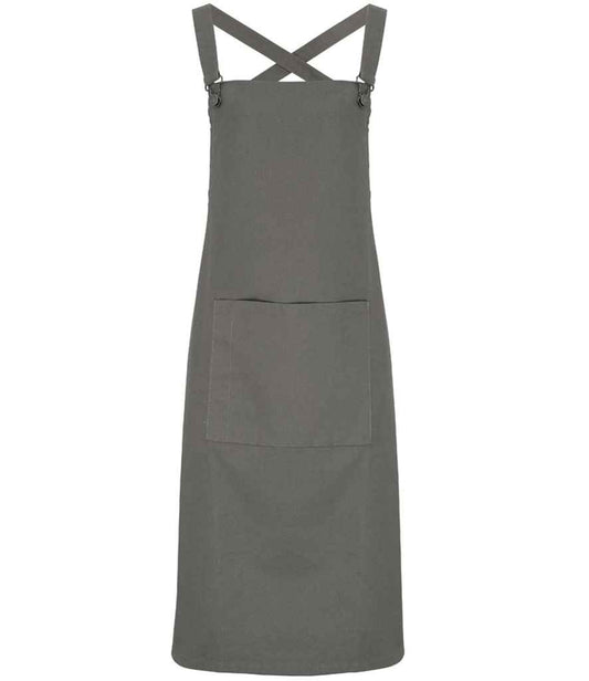 Premier Cross Back Barista Bib Apron - FRONT