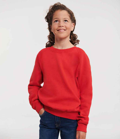 Russell Schoolgear Kids Raglan Sweatshirt - Bright Red (762B)