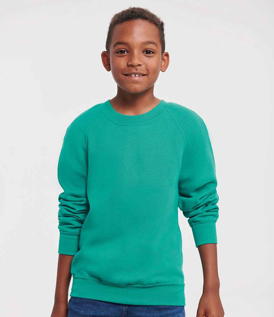 Russell Schoolgear Kids Raglan Sweatshirt - Winter Emerald (762B)