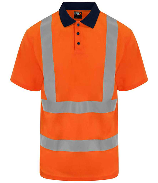 Pro RTX High Visibility Polo Shirt - Orange/Navy - front