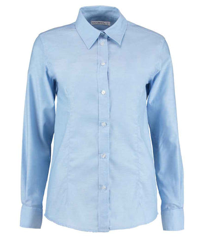 Kustom Kit Ladies Long Sleeve Tailored Workwear Oxford Shirt - FRONT