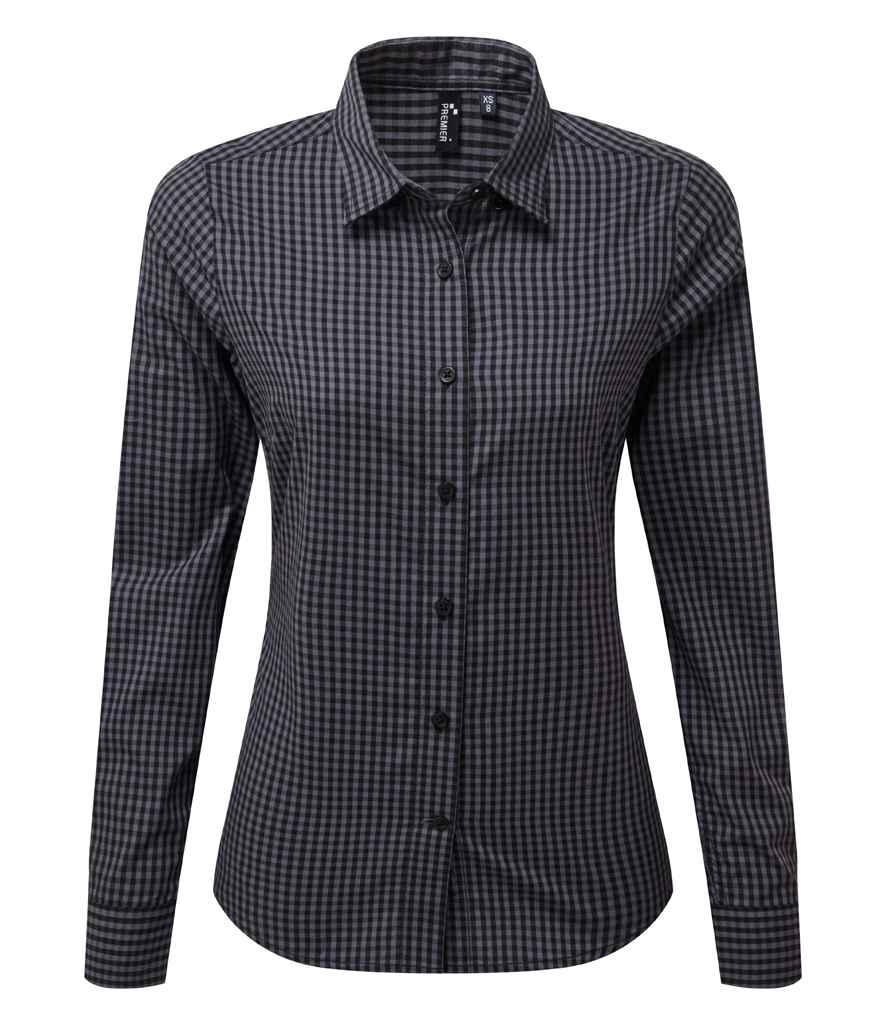 Premier Ladies Maxton Check Long Sleeve Shirt - FRONT