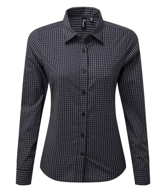 Premier Ladies Maxton Check Long Sleeve Shirt - FRONT