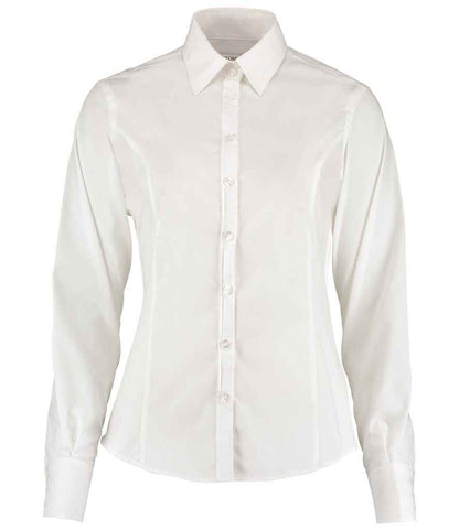 Kustom Kit Ladies Long Sleeve Tailored Business Shirt - FRONT