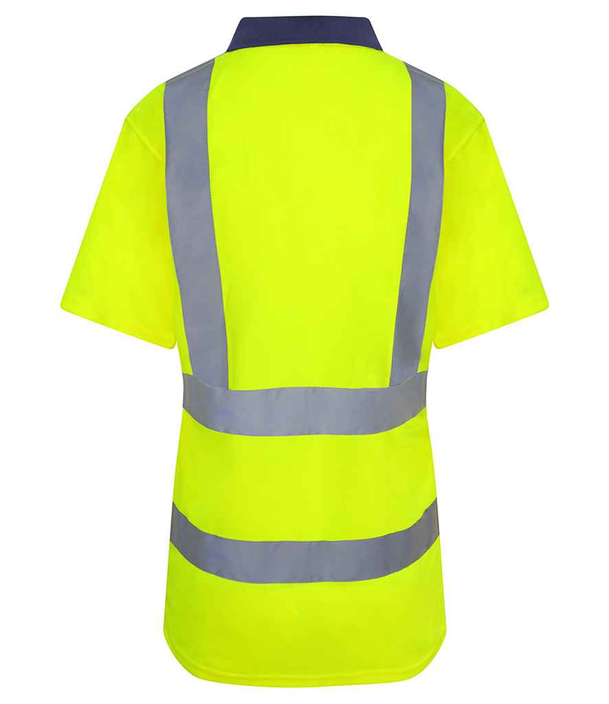 Pro RTX High Visibility Polo Shirt - Yellow/Navy - back