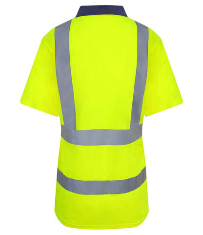 Pro RTX High Visibility Polo Shirt - Yellow/Navy - back