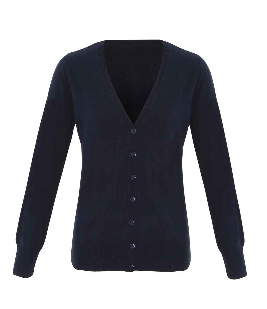 Premier Ladies Essential Acrylic V Neck Cardigan - FRONT
