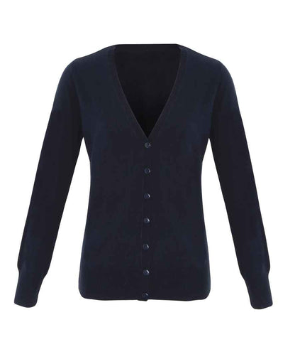 Premier Ladies Essential Acrylic V Neck Cardigan - FRONT