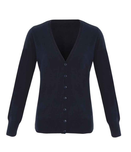 Premier Ladies Essential Acrylic V Neck Cardigan - FRONT