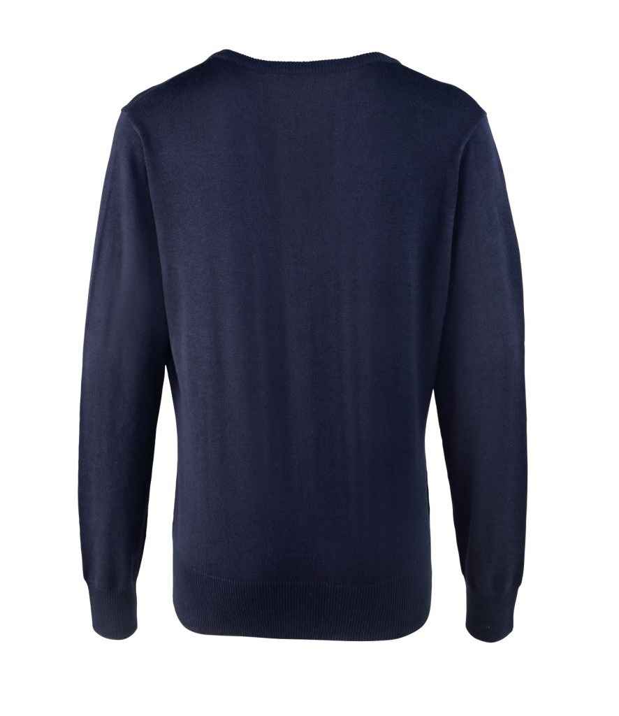 Premier Ladies Knitted Cotton Acrylic V Neck Sweater - BACK