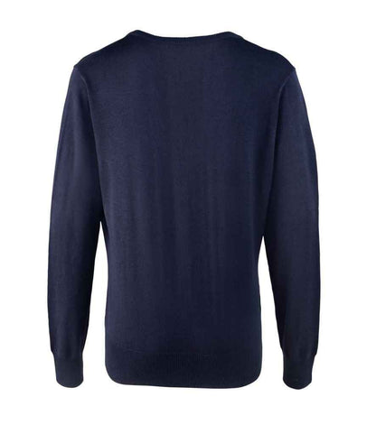 Premier Ladies Knitted Cotton Acrylic V Neck Sweater - BACK