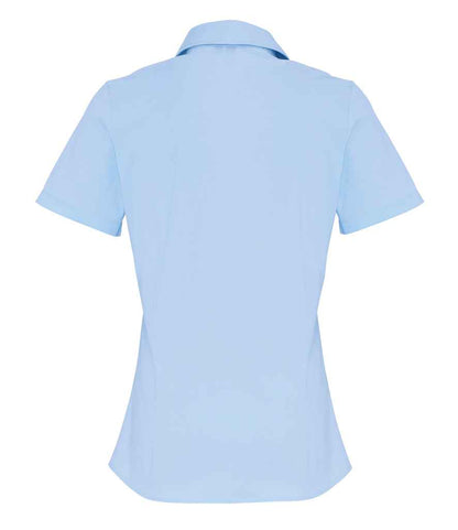 Premier Ladies Short Sleeve Stretch Fit Poplin Shirt - BACK