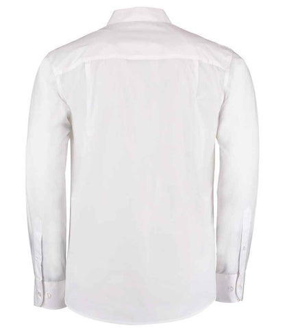 Kustom Kit Long Sleeve Tailored Mandarin Collar Shirt - BACK