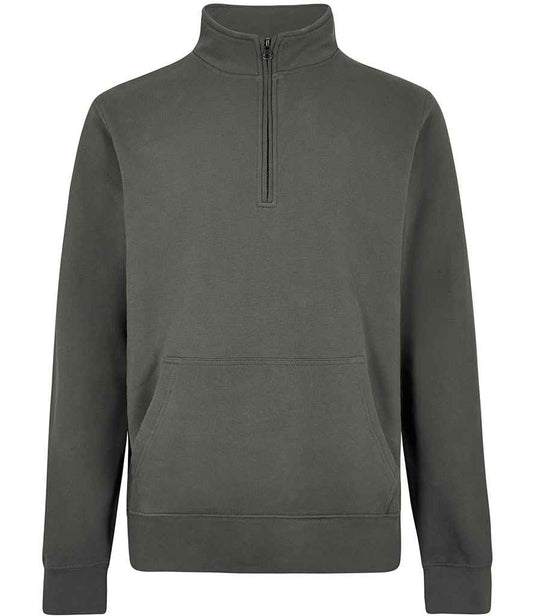 Kustom Kit Regular Fit 1/4 Zip Piqué Sweatshirt - FRONT