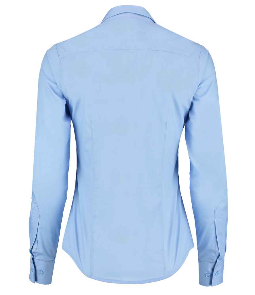 Kustom Kit Ladies Long Sleeve Tailored Poplin Shirt - BACK