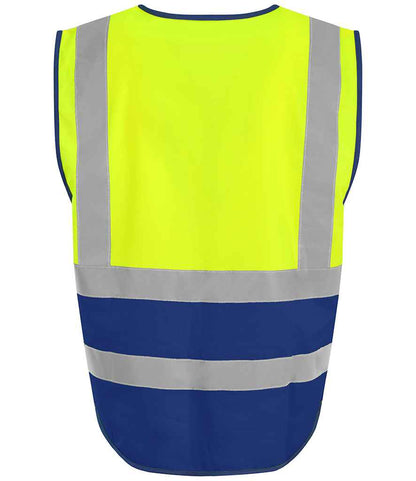 Pro RTX High Visibility Executive Waistcoat - Yellow/Royal Blue - back