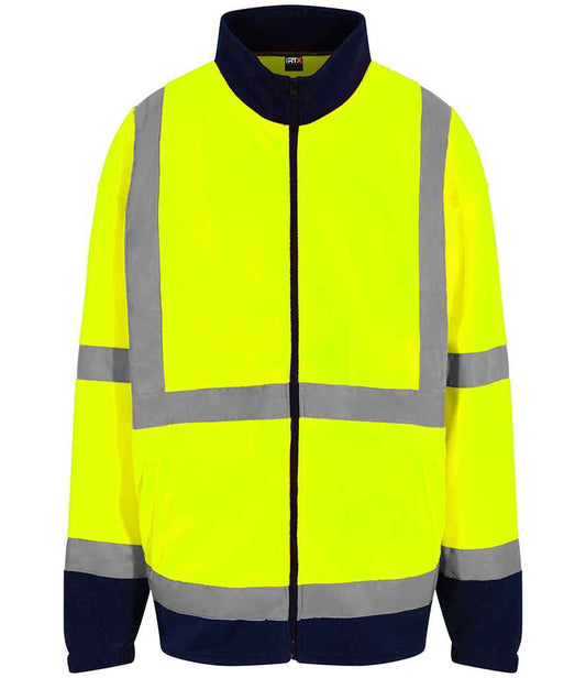 Pro RTX High Visibility Fleece Jacket - Yellow/Navy - front