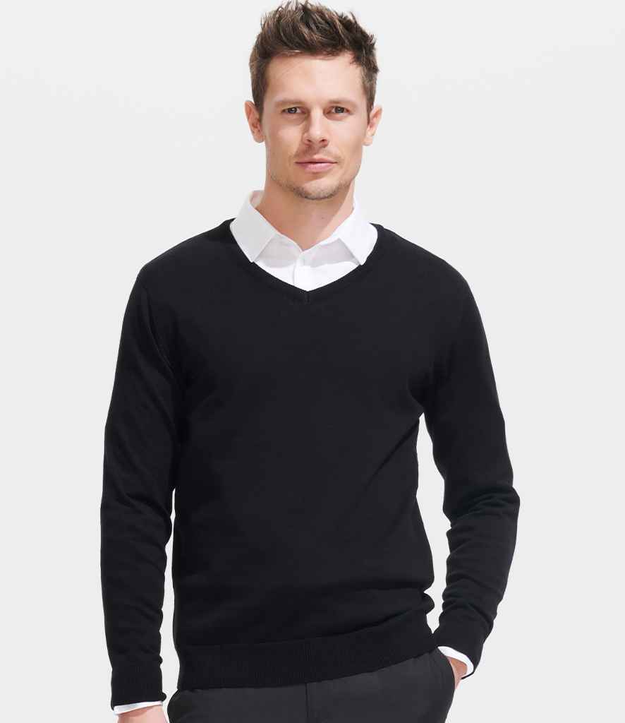SOL'S SOL'S Galaxy Cotton Acrylic V Neck Sweater - Black (90000)