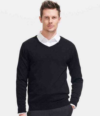 SOL'S SOL'S Galaxy Cotton Acrylic V Neck Sweater - Black (90000)