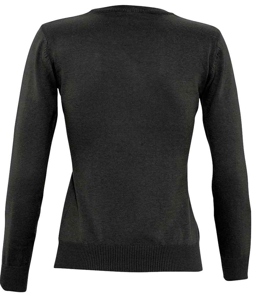 SOL'S SOL'S Ladies Galaxy Cotton Acrylic V Neck Sweater - Black (90010)