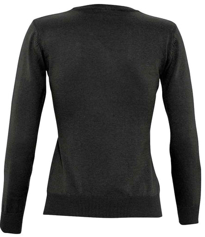 SOL'S SOL'S Ladies Galaxy Cotton Acrylic V Neck Sweater - Black (90010)