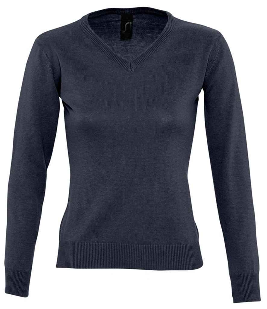 SOL'S SOL'S Ladies Galaxy Cotton Acrylic V Neck Sweater - Navy (90010)