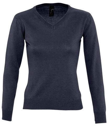 SOL'S SOL'S Ladies Galaxy Cotton Acrylic V Neck Sweater - Navy (90010)
