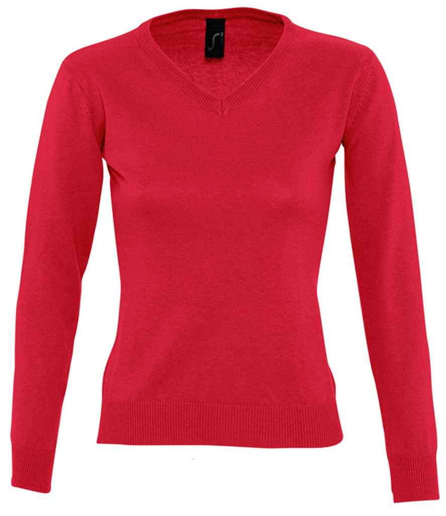 SOL'S SOL'S Ladies Galaxy Cotton Acrylic V Neck Sweater - Red (90010)