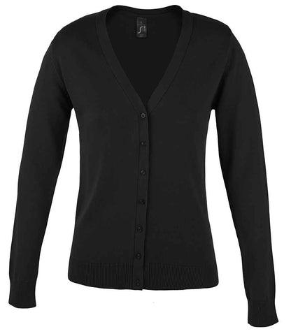 SOL'S SOL'S Ladies Golden Cotton Acrylic V Neck Cardigan - Black (90012)