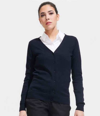 SOL'S SOL'S Ladies Golden Cotton Acrylic V Neck Cardigan - Navy (90012)
