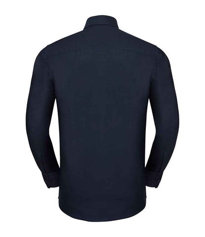 Russell Collection Long Sleeve Tailored Oxford Shirt - Bright Navy (922M)