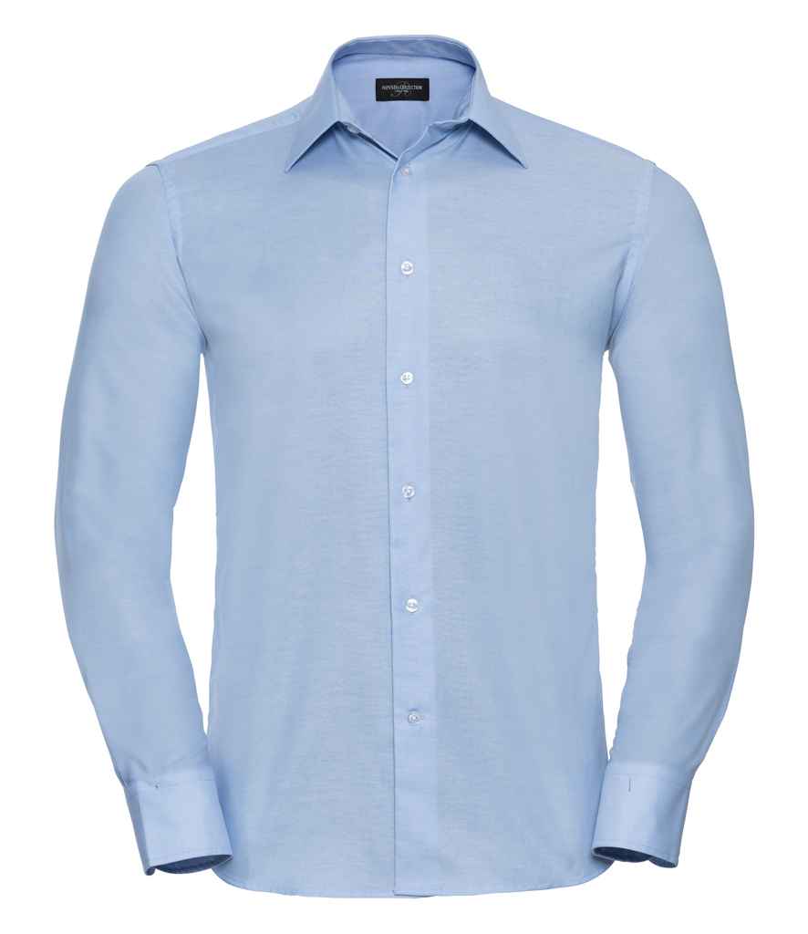 Russell Collection Long Sleeve Tailored Oxford Shirt - Oxford Blue (922M)