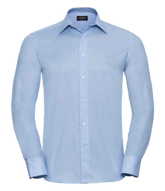 Russell Collection Long Sleeve Tailored Oxford Shirt - Oxford Blue (922M)