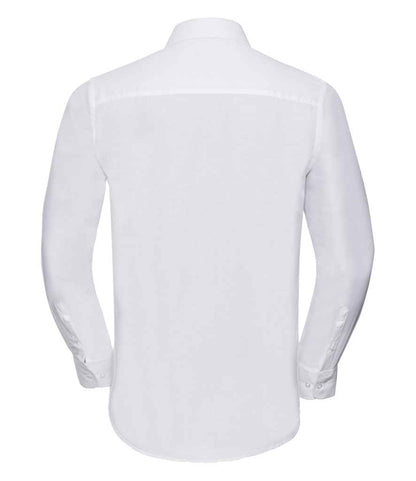 Russell Collection Long Sleeve Tailored Oxford Shirt - White (922M)
