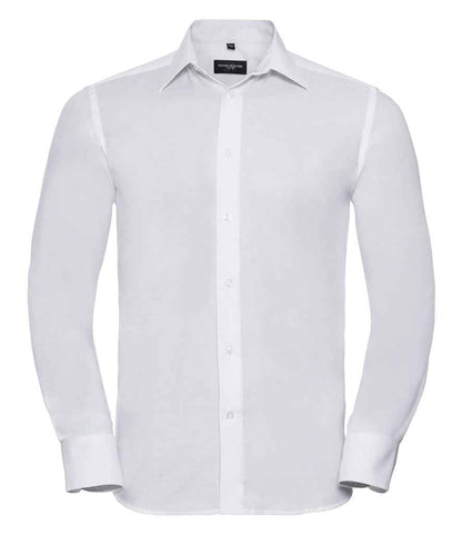 Russell Collection Long Sleeve Tailored Oxford Shirt - White (922M)