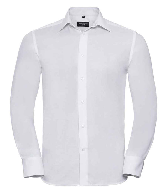 Russell Collection Long Sleeve Tailored Oxford Shirt - White (922M)