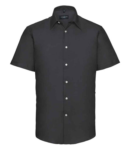 Russell Collection Short Sleeve Tailored Oxford Shirt - Black (923M)