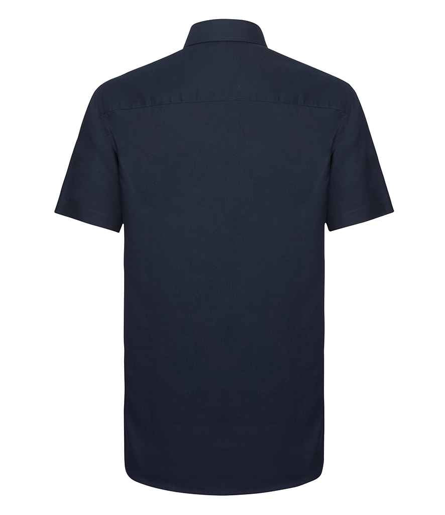 Russell Collection Short Sleeve Tailored Oxford Shirt - Bright Navy (923M)